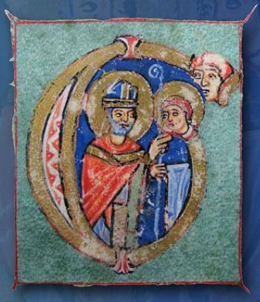 Capolettera da Codice XLII, Sacramentario, f. 106r (Biblioteca Capitolare di Vercelli)